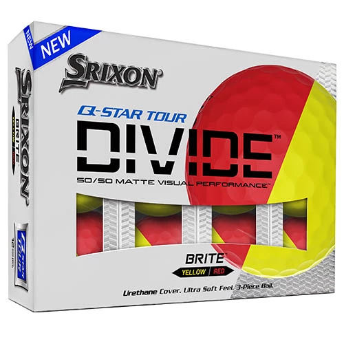 Srixon Q Star Tour Divide Golf Balls - Yellow/Red 3 Srixon Q Star Tour Divide Golf Balls - Yellow/Red