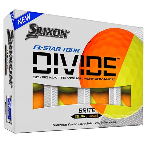 Srixon Q Star Tour Divide Golf Balls - Yellow/Orange 3 Srixon Q Star Tour Divide Golf Balls - Yellow/Orange