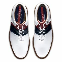 FootJoy Men's DryJoys Premiere Series Packard Golf Shoes -Shoes Shop footjoy dryjoys premiere series packard golf shoes white navy red 03 92281.1676576785