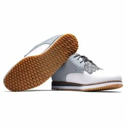 FootJoy Women's FJ Sport Retro Golf Shoes - Previous Season Style -Shoes Shop footjoy womens fj sport retro golf shoes white light gray charcoal 06 33981.1657651449