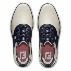 FootJoy Women's Traditions Saddle Golf Shoes -Shoes Shop footjoy womens traditions saddle golf shoes cream navy 03 73197.1676593654