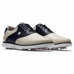FootJoy Women's Traditions Saddle Golf Shoes -Shoes Shop footjoy womens traditions saddle golf shoes cream navy 05 33244.1676596396